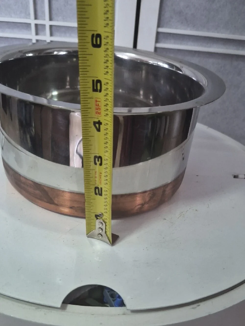 Omega Stainless Steel Mixing Bowl with Copper-Bottom Accent